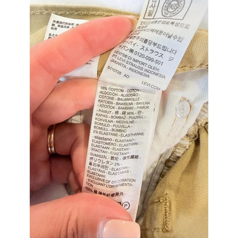 Levi's 514 Straight Fit Pants Mens 30x32 Tan Khaki Twill 00514-1779